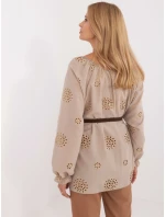 Bluzka LK BZ model 20470320 ciemny bezowy - FPrice Bluzka LK BZ model 20470320 ciemny bezowy - FPrice