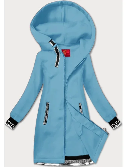 Světle modrá dlouhá dámská rozepínací mikina model 20620167 - LHD