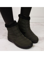 Nepromokavé sněhové boty na zip NEWS W EVE181D khaki
