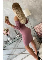 Přiléhavé šaty s výstřihem do V tmavě růžové Přiléhavé šaty s výstřihem do V tmavě růžové