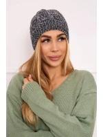Fleecová čepice Melisa K241 šedá+černá