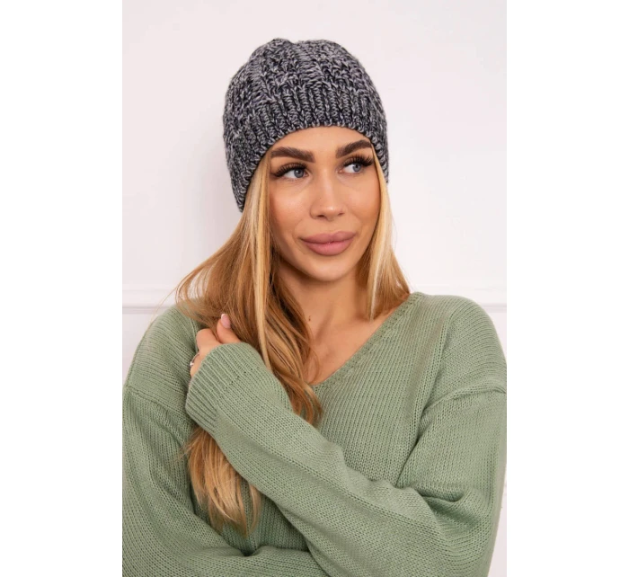 Fleecová čepice Melisa K241 šedá+černá