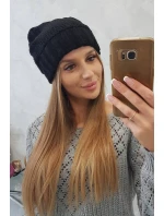 Dámská čepice černá model 18751759 - K-Fashion Dámská čepice černá model 18751759 - K-Fashion