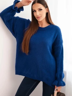 Dámský svetr s příměsí mohéru a vlny volného střihu model 21764755 - K-Fashion