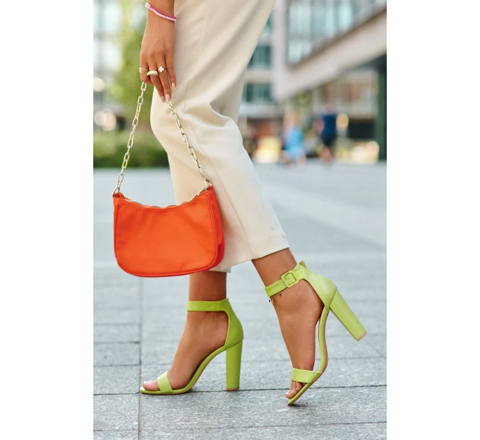 Sandálky Na Podpatku Neonová Zeleň Georgina Sandálky Na Podpatku Neonová Zeleň Georgina