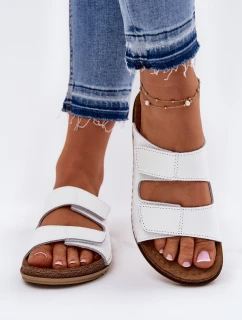 Dámské Kožené Sandály Bílé model 21698060 - Inblu