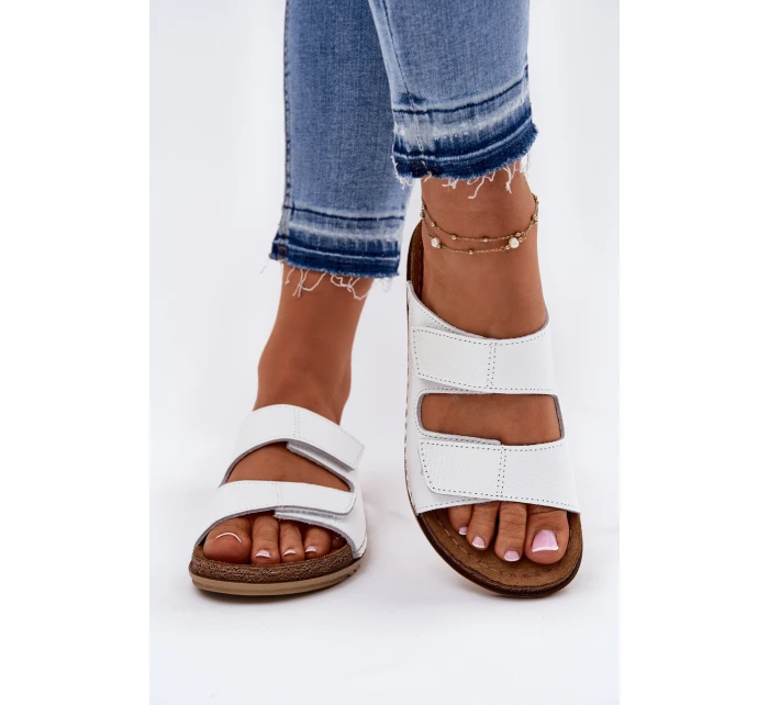 Dámské Kožené Sandály Inblu Bílé AA0005GU