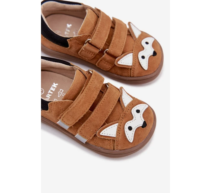 Kožené polobotky Barefoot dětské s motivem  světle hnědé model 21958958 - Bartek S.A.