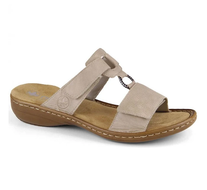 Pohodlné žabky Rieker W RKR681 beige Pohodlné žabky Rieker W RKR681 beige