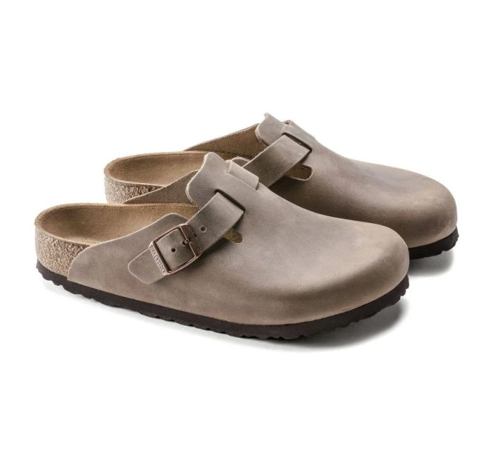 žabky Boston Brown z kůže úzké úzké model 21735776 - Birkenstock