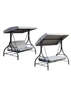 ZAHRADNÍ A BALKONOVÁ HOUPAČKA NINA 3MÍSTNÁ ŠEDÁ