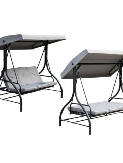 ZAHRADNÍ A BALKONOVÁ HOUPAČKA NINA 3MÍSTNÁ ŠEDÁ