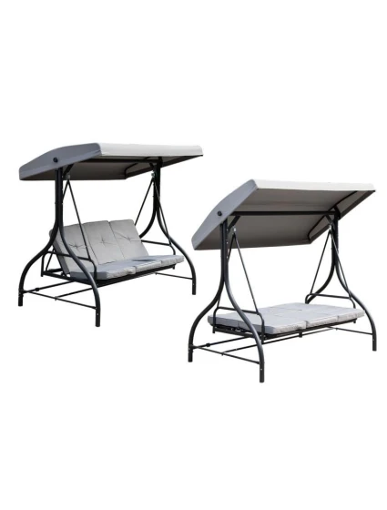 ZAHRADNÍ A BALKONOVÁ HOUPAČKA NINA 3MÍSTNÁ ŠEDÁ