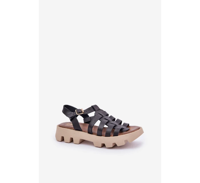 Kožené dámské sandály Zazoo model 21682172 černé - Boto Kožené dámské sandály Zazoo model 21682172 černé - Boto