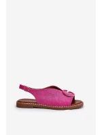 Ploché sandály s ozdobou růžové model 21685700 - Boto Ploché sandály s ozdobou růžové model 21685700 - Boto