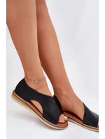 Kožené dámské sandály model 21698416 černé - Artiker