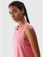 Dámský sportovní top z recyklovaných materiálů 4F - korálový Dámský sportovní top z recyklovaných materiálů 4F - korálový