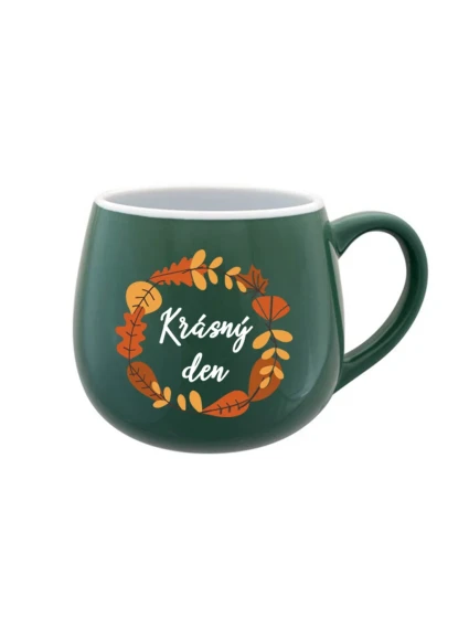 KRÁSNÝ DEN (PODZIM) - zelený keramický hrníček 300 ml