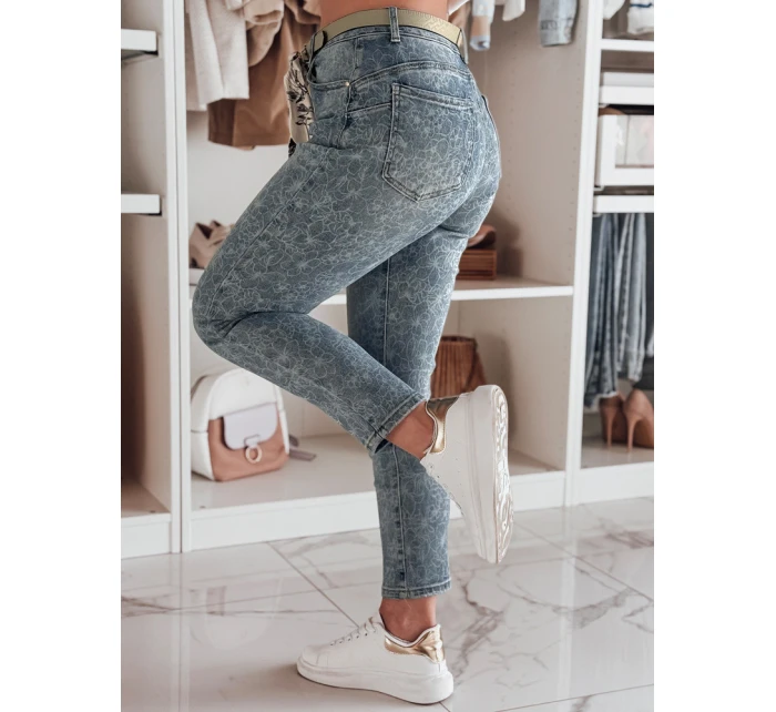 Dámské džínové kalhoty slim fit s páskem FLORAJIN blue FashionStreet UY2463 Dámské džínové kalhoty slim fit s páskem FLORAJIN blue FashionStreet UY2463