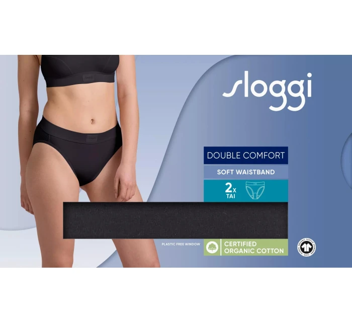 sloggi Double Comfort T Tai 2P - BLACK - SLOGGI BLACK - SLOGGI
