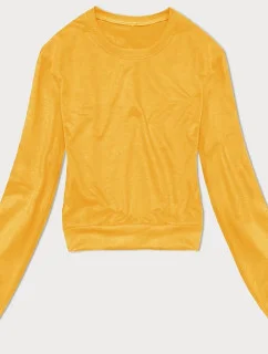 Tenká krátká žlutá dámská tepláková mikina model 20086916 - J.STYLE