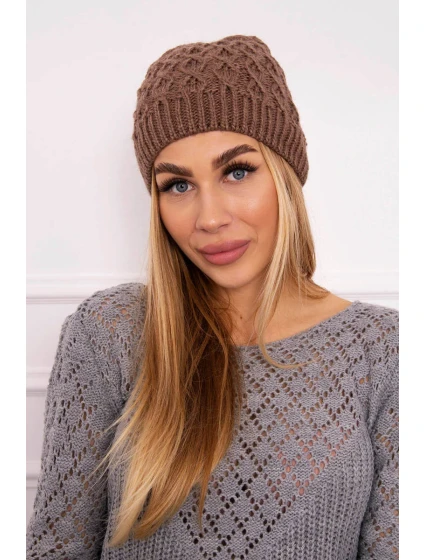 Fleecová čepice Roma model 18750239 mocca - K-Fashion Fleecová čepice Roma model 18750239 mocca - K-Fashion