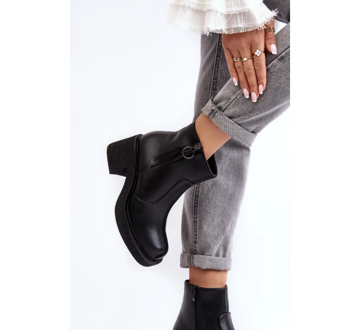 Dámské Zip Boty Černé Romella