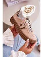 model 21669356 Dámské Semišové Sneakersy Na Platformě Leopardí Růžové - Zazoo