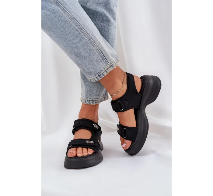 Textilní Lehké Sandály Na Platformě Černé model 21684788 - Boto Textilní Lehké Sandály Na Platformě Černé model 21684788 - Boto