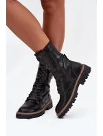 Dámské workery s ozdobným detailem zateplené černé model 21712837 - Boto