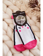 Dětské klasické bavlněné ponožky šedo-růžové