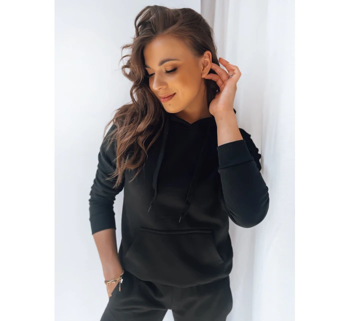 Dámská mikina BASIC s kapucí černá BY0158z Dámská mikina BASIC s kapucí černá BY0158z