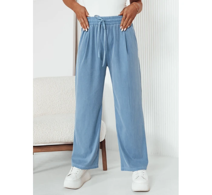 Dámské kalhoty s širokými nohavicemi ASTERS světle modré FashionStreet UY2036