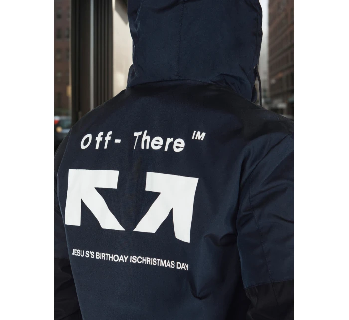 Pánská přechodná bunda s kapucí modrá FashionStreet TX5026 Pánská přechodná bunda s kapucí modrá FashionStreet TX5026