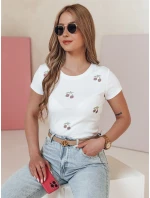 Dámské tričko v barvě třešní CHERRYDUST bílá Dstreet RY2853 Dámské tričko v barvě třešní CHERRYDUST bílá Dstreet RY2853