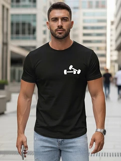 Pánské tričko s minimalistickým potiskem černé FashionStreet NX5086R