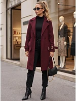 damski z paskiem bordowy model 22371797 - FashionStreet