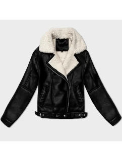 dámská kožená bunda s kožešinovou podšívkou pro přechodné období model 21479134 - J.STYLE