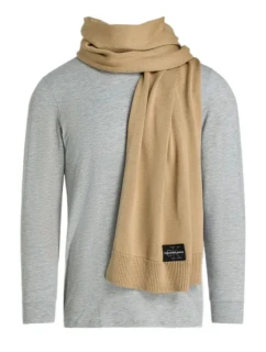 Calvin Klein CK Logo zimní šála hnědá - model 21933587