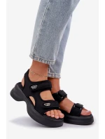 Textilní Lehké Sandály Na Platformě Černé model 21684788 - Boto Textilní Lehké Sandály Na Platformě Černé model 21684788 - Boto