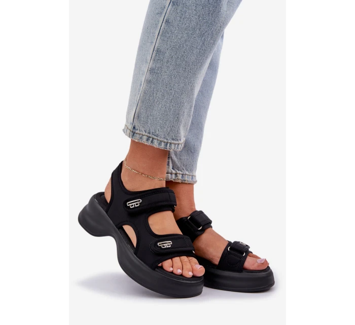 Textilní Lehké Sandály Na Platformě Černé model 21684788 - Boto Textilní Lehké Sandály Na Platformě Černé model 21684788 - Boto