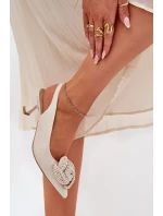 Kožené Elegantní Lodičky Na Podpatku Béžové model 21686772 - CheBello Kožené Elegantní Lodičky Na Podpatku Béžové model 21686772 - CheBello