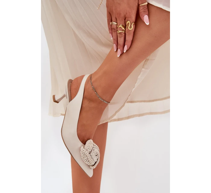 Kožené Elegantní Lodičky Na Podpatku Béžové model 21686772 - CheBello Kožené Elegantní Lodičky Na Podpatku Béžové model 21686772 - CheBello