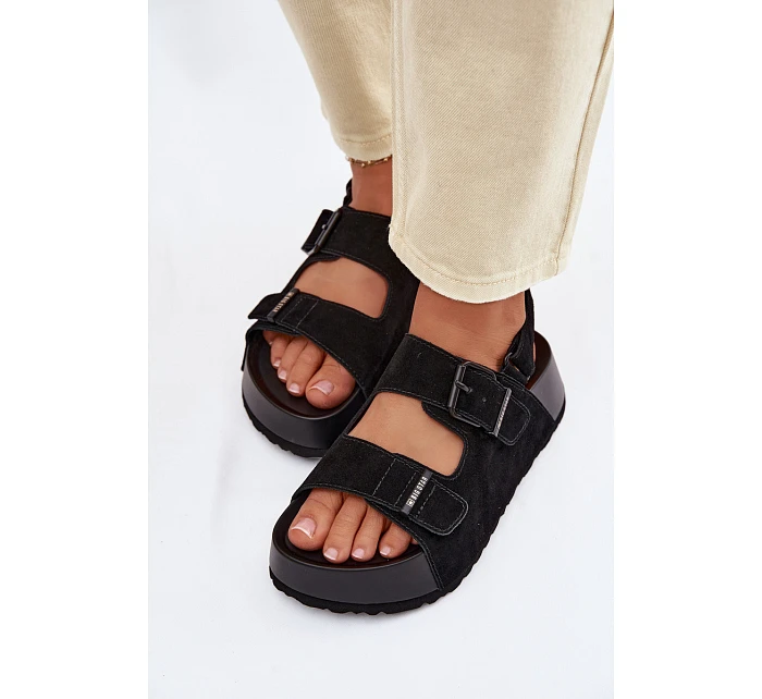 Semišové sandály na platformě Big Star TT274237 Černé Semišové sandály na platformě Big Star TT274237 Černé