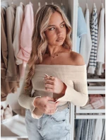 Dámská halenka s odhalenými rameny SHOWIT béžová FashionStreet MY2428