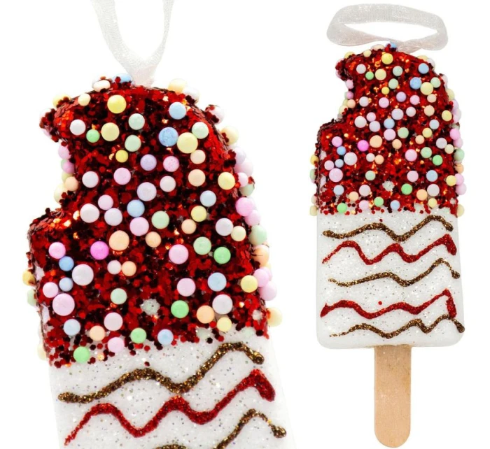 ZMRZLINOVÁ DEKORACE ZÁVĚSNÁ CETKA 3KS BÍLÁ