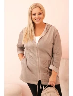 Dámská mikina Plus Size s kapucí a potiskem model 21273642 fango - K-Fashion