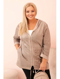 Dámská mikina Plus Size s kapucí a potiskem model 21273642 fango - K-Fashion