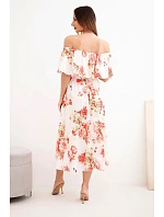 Dámské viskózové šaty model 22148028 střihu s květinovým vzorem červená - K-Fashion Dámské viskózové šaty model 22148028 střihu s květinovým vzorem červená - K-Fashion