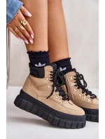 Dámské Zateplené Kotníkové Boty Na Platformě Hnědé model 21673106 - EVENTO